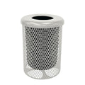 COATEDOUTDOORFURNITURE RFT-Gry Heavy Duty Round Trash Receptacle with Flat Top, Liner Included, 32 Gallon, Gray, Made in America