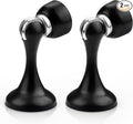 Probrico Black Magnetic Door Stoppers for Bottom of Door, Stainless Steel Magnet Door Catch Door Stops to Keep Door Open, Heavy Duty Door Holder, Wall and Floor Mounting, 2 Pack