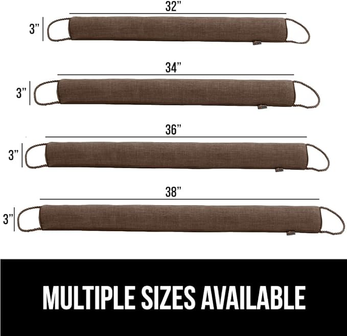 GORILLA GRIP Door Draft Stopper for Bottom of Doors, Weather Stripping Seal Blocks Hot Air, Noise, Bugs, Keeps Cold AC in, Sound Proofing Easy Install Gap Filler, Home Essentials, 32 Inch, Brown