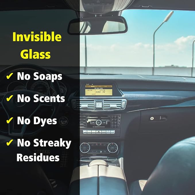 Invisible Glass 91164-3PK Premium Aerosol Glass and Window Cleaner for Auto and Home Cleans Glass, Windows, Windshields, and More, Streak-Free, Ammonia-Free, Tint-Safe, 19 oz (Pack of 3)