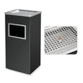 BEAMNOVA Trash Can Indoor Outdoor Black Stainless Steel Commercial Garbage Can Industrial Garbage Enclosure Inside Cabinet with Lid Waste Container, Black, 31 * 25 * 61 cm / 12.2 * 9.8 * 24 in