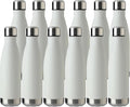 MEWAY 17oz Sport Water Bottle 12 Pack Vacuum Insulated Stainless Steel Leak-Proof Double Wall Cola Shape Water Bottle,Keep Drinks Hot & Cold (White,12 Pack)