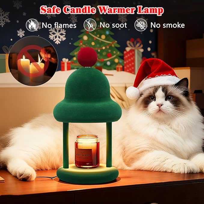 Fuzzy Candle Warmer Lamp with Timer, Dimmable Wax Warmer Lamp, Candle Melter Lamp for Jar Candles, Christmas Birthday Gifts for Mom Women
