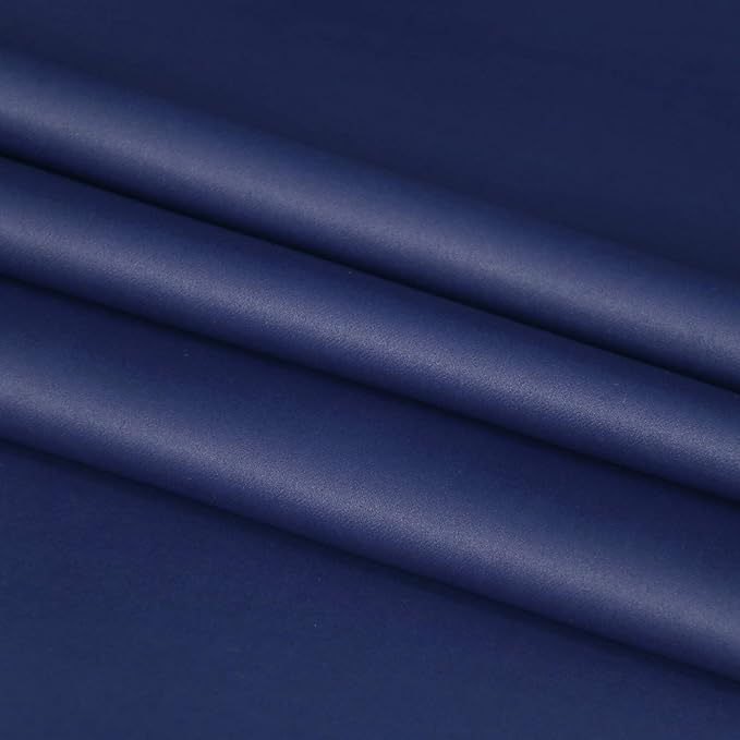 DWCN French Door Curtains – Rod Pocket Thermal Blackout Curtain for Doors with Glass Window, Kitchen and Patio Doors for Privacy, 25 X 40 Inch Length, 1 Curtain Panel with Tieback, Navy Blue