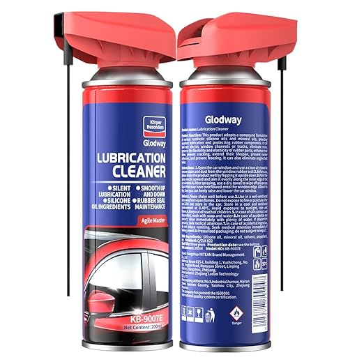 Glodway Automotive Window Door Seal,Silicone Seal Lubricants,Track Lube for Electric Windows,Noise Reduction with Smart Straw Sprays 2 Ways,10 OZ (Pack of 2)