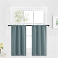 RYB HOME Bathroom Window Curtains - Super Soft Blackout Privacy Curtains for Baby Nursery Bedroom Basement Garege Workshop Kitchen Dining Living Room, W 29 x L 30, Dusty Blue, 2 Pcs