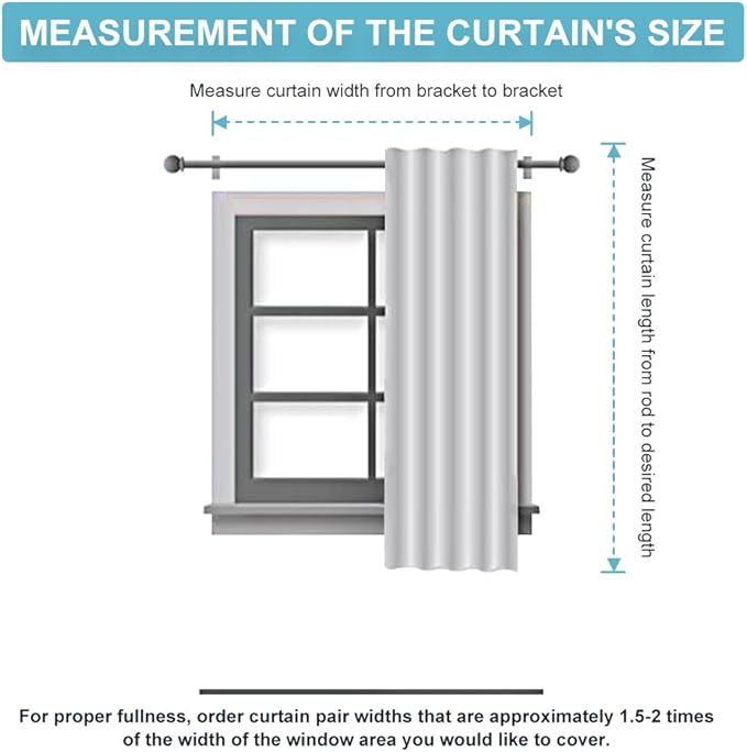 RYB HOME White Curtains Drapes - Room Darkening Window Curtains Thermal Insulated Bedroom Half Blackout Drapes for Living Room Kids Nursery, 42 x 45 inches Long, Pure White, 1 Pair