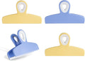 COOK WITH COLOR Bag Clips - Heavy Duty Chip Clip and Refrigerator Magnet Clips for Food Storage with Air Tight Seal Grip, Yellow and Blue, Pack of 4 Large Clips