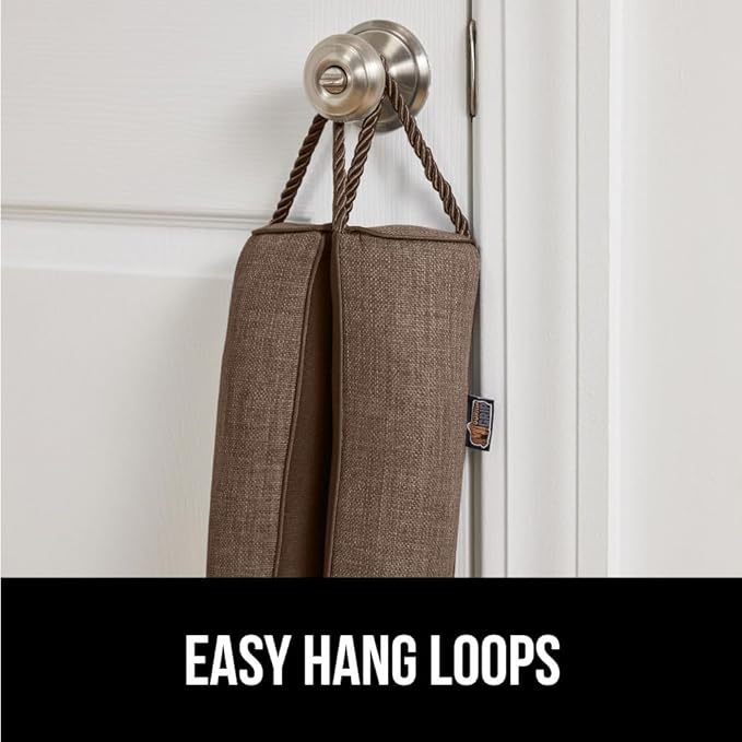 GORILLA GRIP Door Draft Stopper for Bottom of Doors, Weather Stripping Seal Blocks Hot Air, Noise, Bugs, Keeps Cold AC in, Sound Proofing Easy Install Gap Filler, Home Essentials, 32 Inch, Brown
