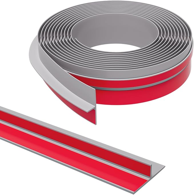 T-Shaped Door Draft Stopper, 1.97 in x 40 Ft Silicone Seal Strip for Windows Gaps, Weather Stripping Seal Strip Shower Sweep, Grey