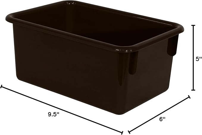 Wood Designs Cubby Storage Bin, Heavy Duty Plastic Containers for Kids Brown Cubby Tray Set of 30