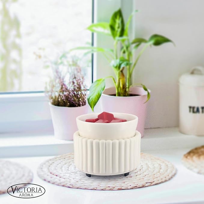 Ceramic Wax Melt Warmer 3-in-1 Candle Wax Warmer for Scented Wax Melter Electric Fragrance Wax Burner for Home Office Bedroom Gift & Decor…
