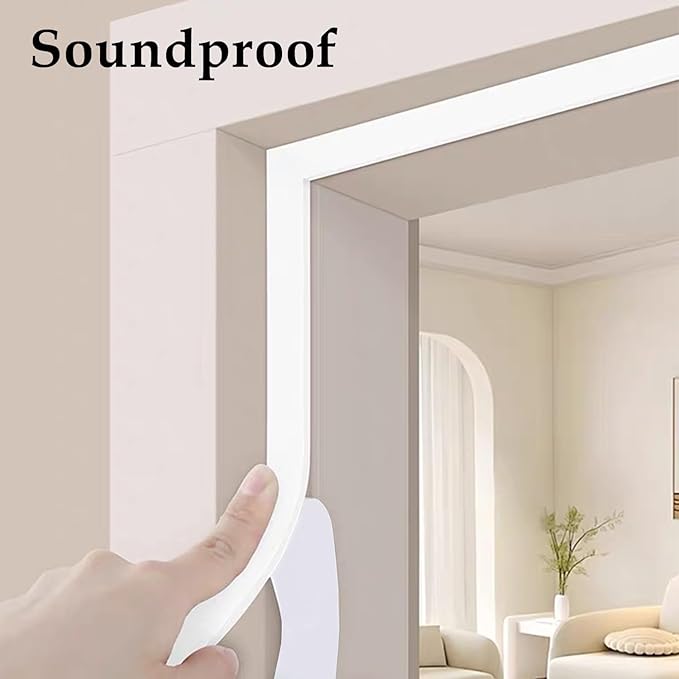 Weather Stripping Door Seal White,Self Adhesive Foam Tape High Density Foam Sealing Strip,Air Conditioner Window Seal,Soundproof Tape Roll(1" W X 1/13" T X 33' L)