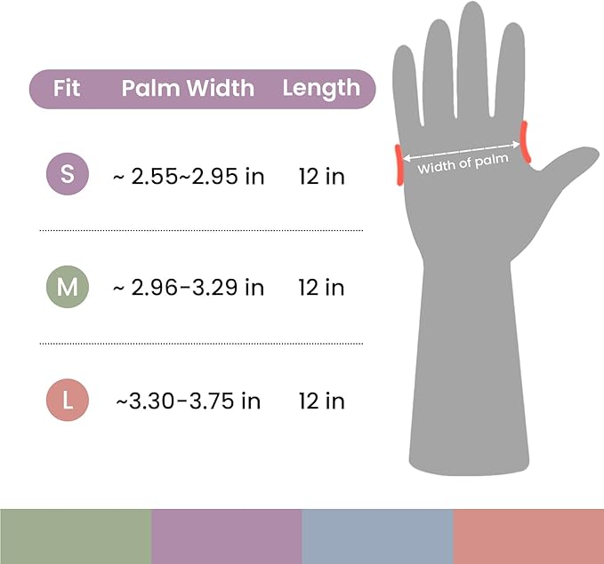 Rubber Cleaning Gloves for Dishwashing, 4 Pairs Reusable Kitchen Gloves for Washing Dishes and Household Cleaning, Colorful Dish Gloves with Flocked Lining and Non-Slip Grip, Pefect for Woman Men - S