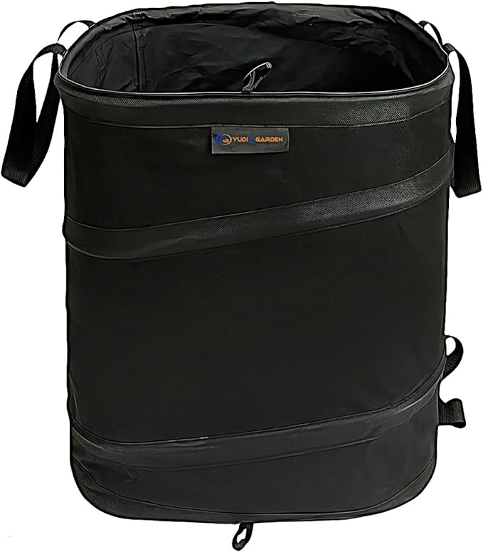 YUDI & GARDEN 19 Gallon Square Collapsible Yard Waste Bin｜Collapsible Trash Can｜Camping Trash Can, for Collecting Weeds or Yard and Party Waste