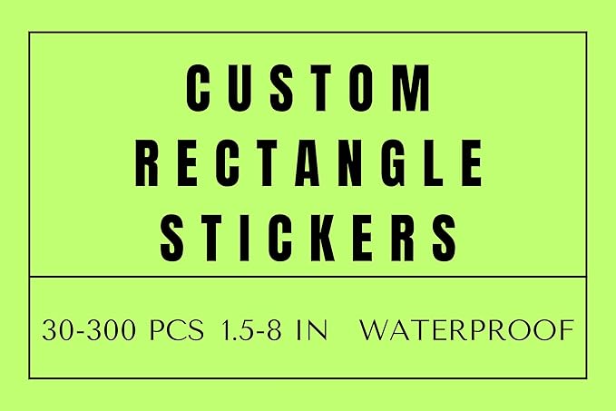 Custom Rectangle Stickers for Business Logo, Custom Rectangle Labels for Candle Jar Coffee, 30-300 pcs, Waterproof Glossy Vinyl Stickers, Upload Your Design (2x4.5 in)