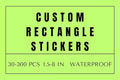 Custom Rectangle Stickers for Business Logo, Custom Rectangle Labels for Candle Jar Coffee, 30-300 pcs, Waterproof Glossy Vinyl Stickers, Upload Your Design (2x4.5 in)