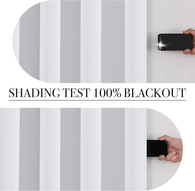 PONY DANCE White 100% Black Out Curtains 54 inch Length, Thermal Insulated Window Treatment Blacout Drapes for Bedroom, Room Darkening Noise Reducing Curtains for Living Room(2 Panels, 42 inches Wide)