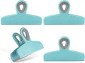 COOK WITH COLOR Bag Clips - Heavy Duty Chip Clip and Refrigerator Magnet Clips for Food Storage with Air Tight Seal Grip, Teal, Pack of 4 Large Clips