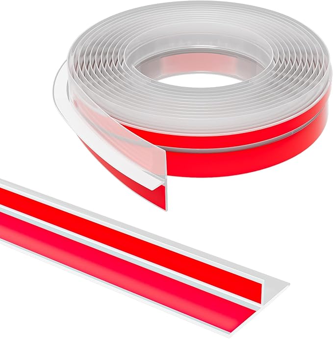 T-Shaped Door Draft Stopper, 1.37 in x 10 Ft Silicone Seal Strip for Windows Gaps, Weather Stripping Seal Strip Shower Sweep, Clear