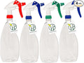 Heluva Green Heavy Duty 24oz Clear Plastic Spray Bottles for Cleaning - Large Empty Bottles for Gardening Solutions, Vinegar, Chemicals, Professional Cleaners - Adjustable Sprayer Nozzle - 4 Pack
