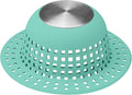 Shower Drain Hair Catcher, Bathtub Drain Cover Foldable Silicone Shower & Tub Protector for Pop-Up & Regular Drains
