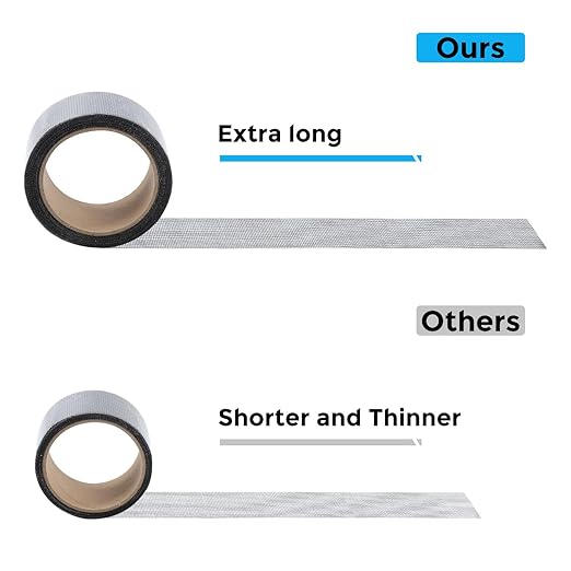 Black Window Screen Repair Tape, 2IN X 10FT Screen Repair Kit for Windows or Doors, Strong Adhesive Fiberglass Mesh Patch Tape