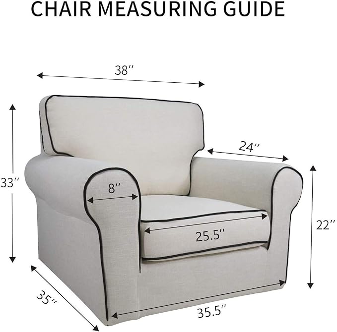 PureFit Reversible Quilted Sofa Cover, Water Resistant Slipcover Furniture Protector, Washable Couch Cover with Non Slip Foam and Elastic Straps for Kids, Pets (Chair, Classic Blue/Ivory), Small