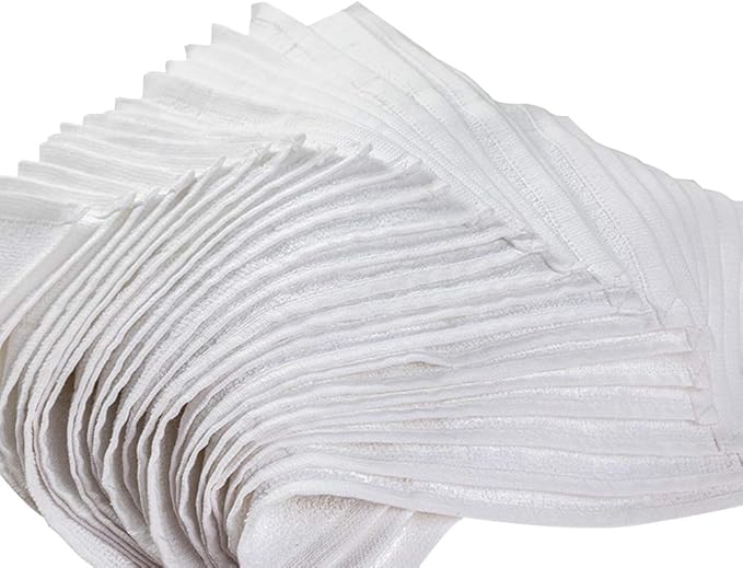 Glynniss Dishcloths Kitchen Highly Absorbent Dish Rags 100% Cotton Dish Cloths for Washing Dishes, Cleaning (11 x 11 Inches, 24 pcs, White)