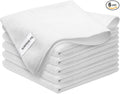 White Microfiber Cleaning Cloth 6Pack Cleaning Rags Absorbant Lint Free Cloth for House, Kitchen, Car, Glass, Stainless Steel, Window, Boat Cleaner-12''x 12''-White