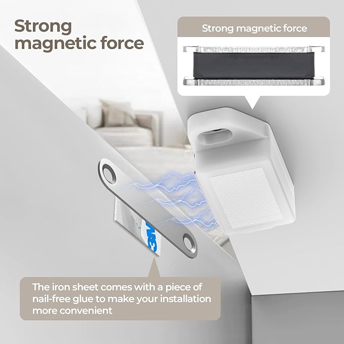 Cabinet Magnetic Catch Door Latch 30LB for Kitchen Drawer Magnets to Stay Closed Magnetic Catch Closet for Drawer（White 18 Pack）