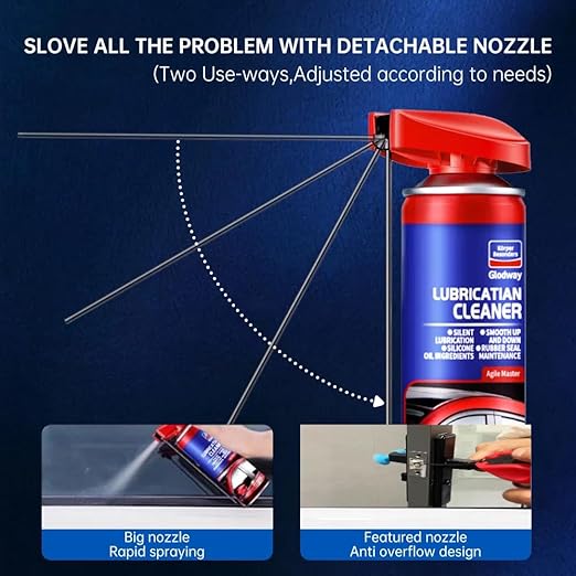 Glodway Specialist Silicone Lubricant Spary,Garage Door Lubricant Oil,with Smart Straw Sprays 2 Ways,for Door Higne,Bike,Sewing Machine,Metal Parts,10 OZ（Pack 2）