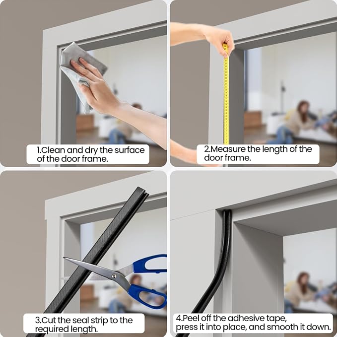 V Shape Foam Weather Stripping Door Frame Seal Strip 33FT Brown, Draft Stopper, Insulation Winter, Weatherstripping, Gap Sealing, Soundproofing, Self-Adhesive Used for Exterior Front Door Side