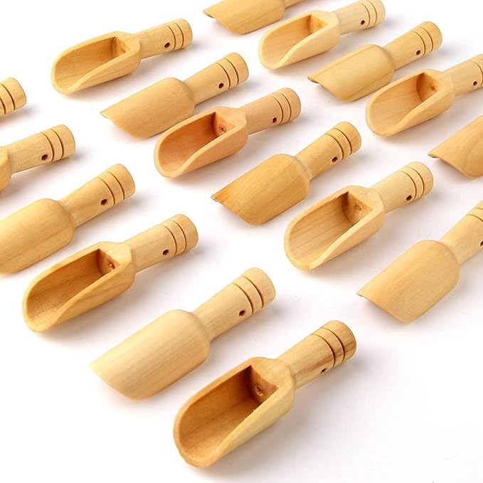 8pcs Mini Wooden Spoons，Mini Bamboo Spoons for Bath Salts, tea scoop, Washing Powder spoon，wooden candy spoon