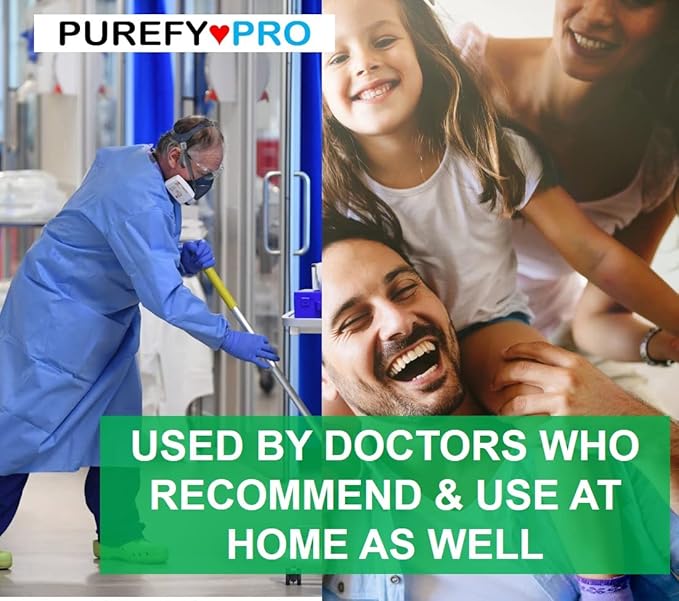 Purefypro Disinfectant (68oz) - Kills 99.9999% Viruses HIV, Monkeypox, Hepatitis, Norovirus, VRE, MRSA, No Rinse, No Residue. Suitable for All Surfaces