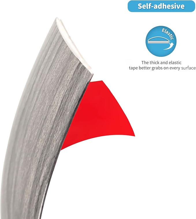 Art3d Self Adhesive Vinyl Floor Transition Strip, Laminate Floor Strip Floor Flat Divider Strip for Joining Floor Gaps,Carpet Threshold, Floor Tiles（4 FT, 1.57in, Gray）