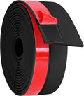 ToLanbbt Weather Stripping Silicone Door Seal Strip 2 in x 10 ft Door Draft Stopper Self Adhesive Door Draft Tape, Side & Bottom Gaps Insulation Strip for Glass Shower Door Sliding Door Window, Black