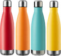 MEWAY 17oz Sport Water Bottle Vacuum Insulated Stainless Steel Leak-Proof Double Wall Cola Shape Water Bottle,Keep Drinks Hot & Cold (4 Pack, MIX)