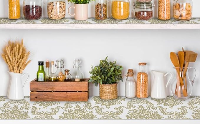 Shelf Liner 18" W x 96" L Cabinet Liners Non Adhesive, Drawer Liners Non Slip Kitchen Mat Waterproof Oil-Proof for Kitchen Cabinet, Shelves, Refrigerator, Storage, Easy to Trim
