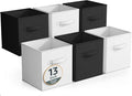 Sorbus Fabric Storage Cubes - 6 Foldable Storage Bins for Organizing Pantry, Cubbies, Toy Box - Clothes Storage & Closet Organizer - 13 Inch Collapsible Cube Baskets for Shelves with Handle