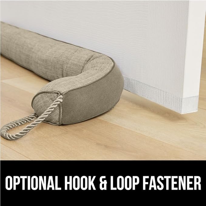 GORILLA GRIP Door Draft Stopper for Bottom of Doors, Weather Stripping Seal Blocks Hot Air, Noise, Bugs, Keeps Cold AC in, Sound Proofing Easy Install Gap Filler, Home Essentials, 38 Inch, Beige