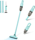 6-in-1 Lightweight Stick Vacuum Cleaner with 100W Powerful Motor, Mini Portable Household Handheld Vacuum Cleaner for Domestic Hard Floors, Carpets and Pet Hair(Green Cordless Plugs)
