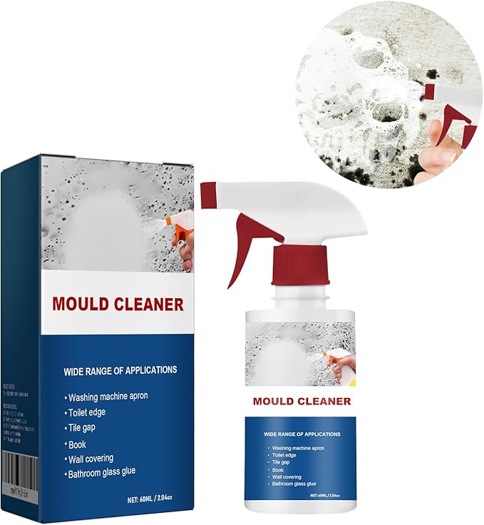 Mould Cleaner Spray Powerful Foam Cleaning Spray | Multi-Surface Fast-Acting Stain Remover for Kitchen, Bathroom, Wall and Tile Cleaning, No Scrubbing Required (3, 2.04oz*3)
