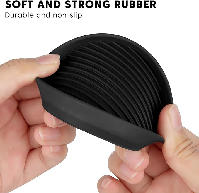 Rubber Non-Slip Furniture Pads Furniture Casters Cup Floor Protector for Bed Sofa Table and Chair Stopper (Pack of 8,Black 2" x 2" Round)