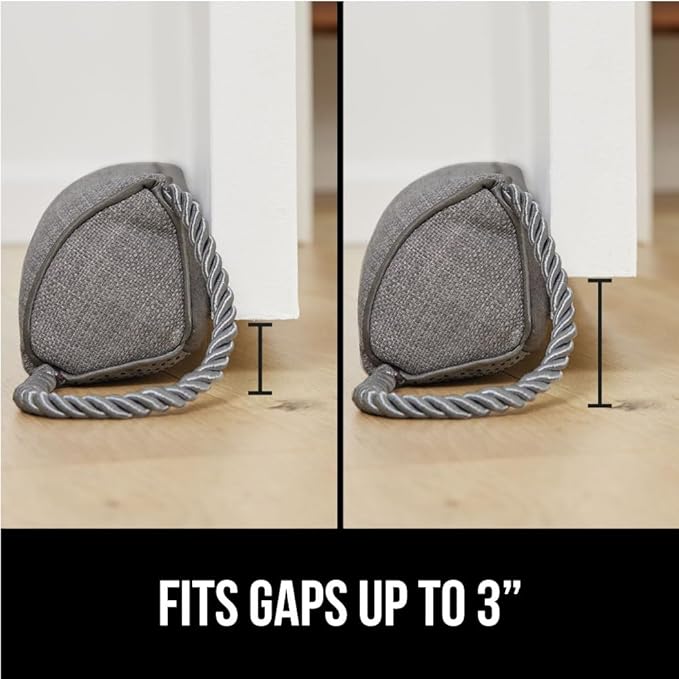 GORILLA GRIP Door Draft Stopper for Bottom of Doors, Weather Stripping Seal Blocks Hot Air, Noise, Bugs, Keeps Cold AC in, Sound Proofing Easy Install Gap Filler, Home Essentials, 36 Inch 2 Pack, Gray