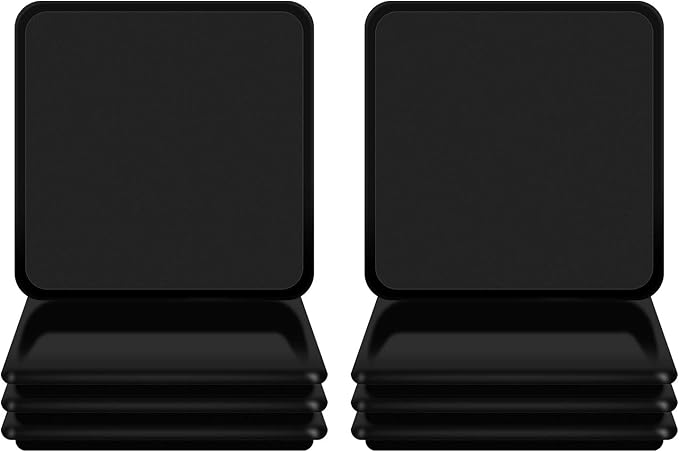 Ezprotekt 8 Pack Reusable Large Furniture Movers Sliders for Carpet, 5" Square Furniture Moving Pads, Carpet Sliders for Heavy Duty Sofa Bed Couch Fridge, Move Items Easily and Quickly (Black)