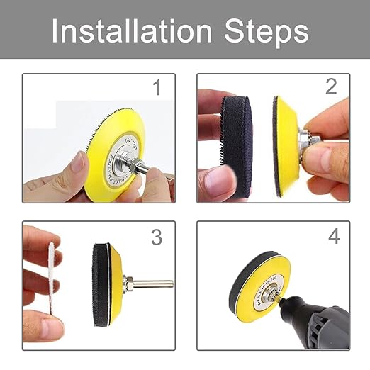 3 Inch Sanding Disc Car Headlight Restoration Kit, 120 Pcs Hook and Loop Wet Dry Sandpaper 60 to 10000 Grits Drill Polishing Buffing Pads Sponge with Rotary Tools for Car Metal Wood Glass