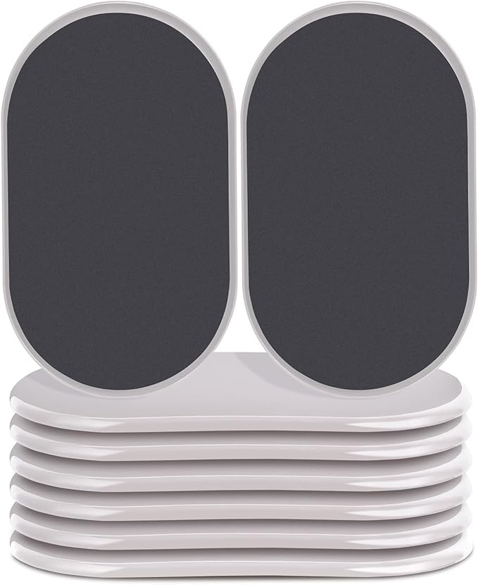 Reusable Large Furniture Movers Sliders for Carpet and Hardwood Floors-8 Pack 9-1/2" Oval Moving Pads Protector for Heavy Duty Sofa Bed Table Desk,Quickly and Easily Move Any Item, Beige