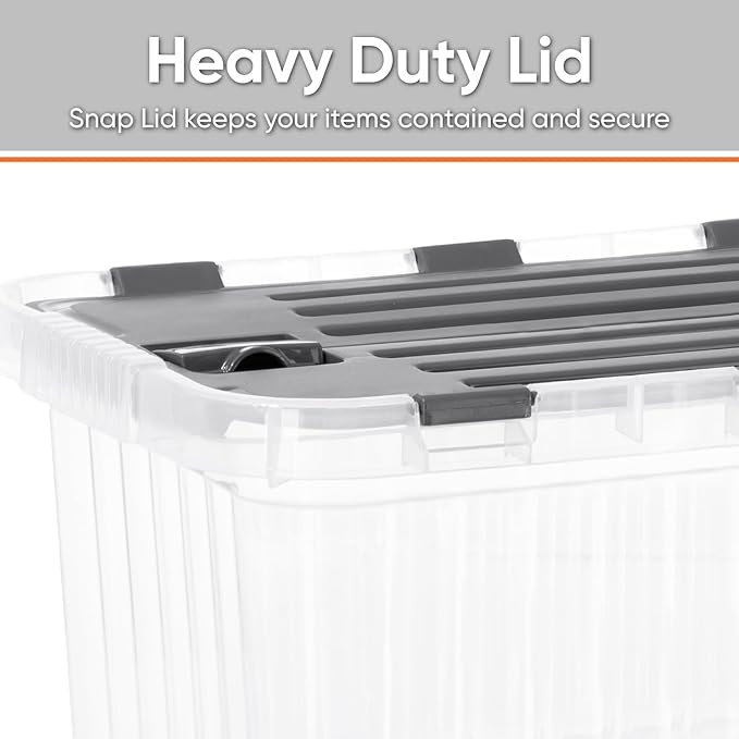 Superio 26 L Deep Storage Container with Hinged Lid (2 Pack)