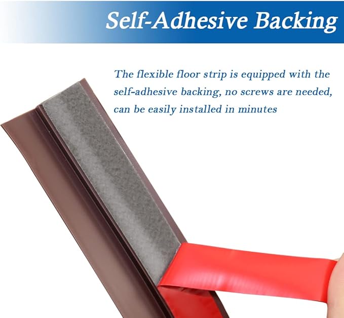 Floor Transition Strip Self Adhesive Carpet & Flooring Transitions Edging Trim Strip PVC Threshold Transitions Suitable for Threshold Height Less Than 3mm (10Ft, Brown)